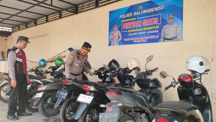 Polsek-Balongbendo-Terima-Penitipan-Kendaraan-Pemudik,-Warga-Diimbau-Mudik-dengan-Tenang