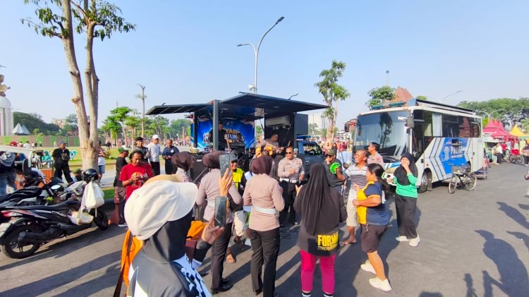 Tidak Hanya Pengamanan, Polresta Sidoarjo Hadirkan Layanan Publik di CFD